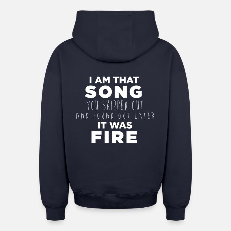 I AM THAT SONG 2eme version - Sweat à capuche unisexe zippé oversize épais SPREAD - bleu marine