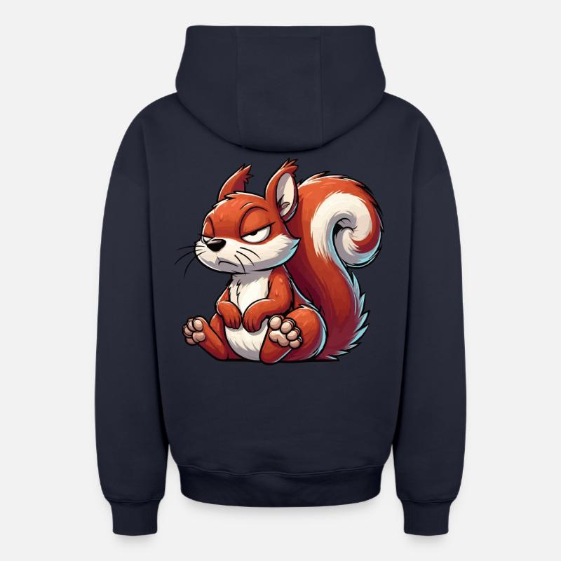 Squirrel Squirrel Squirrel Lover Rodent - Oversized Heavyweight Unisex Zip Hoodie - navy