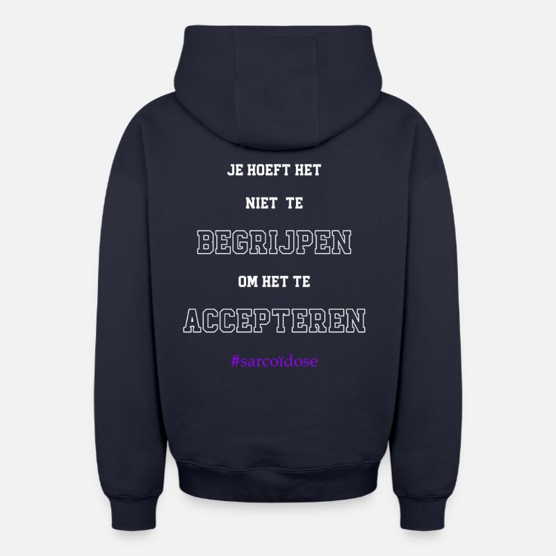 Acceptation de la sarcoïdose - Sweat à capuche unisexe zippé oversize épais SPREAD - bleu marine