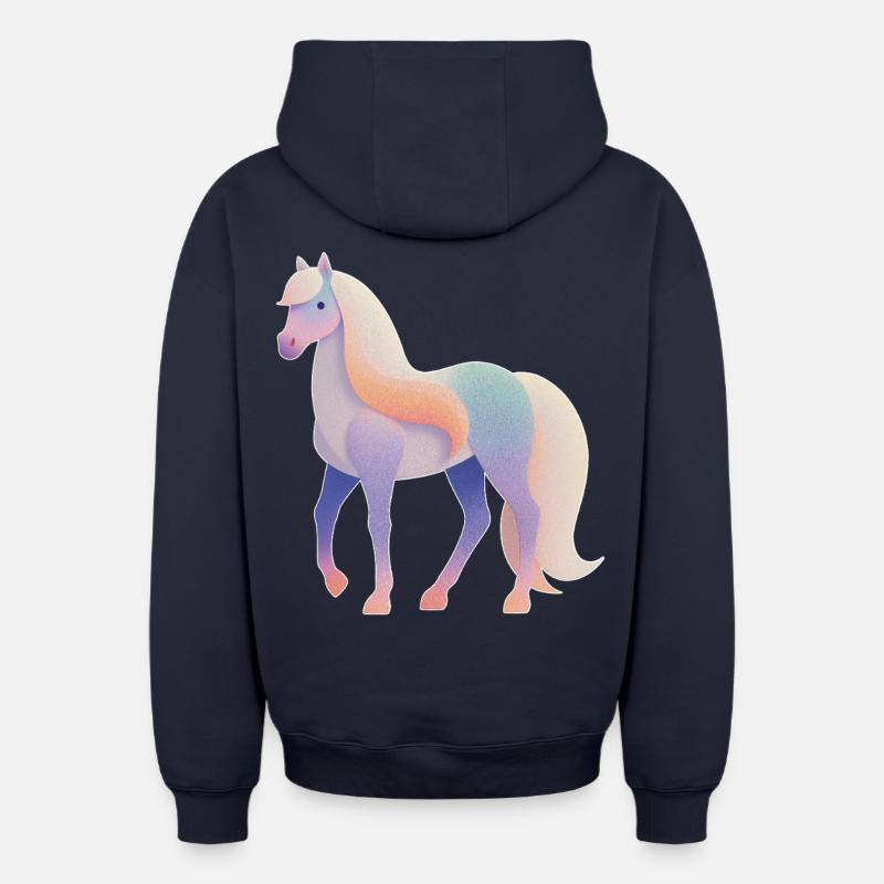 Cheval - Sweat à capuche unisexe zippé oversize épais SPREAD - bleu marine
