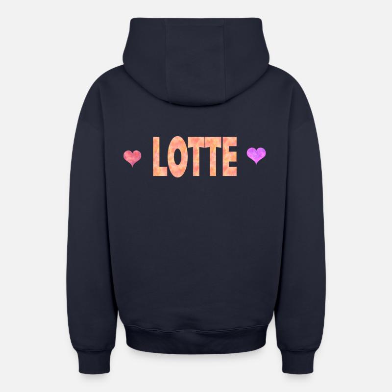 Lotte - Sweat à capuche unisexe zippé oversize épais SPREAD - bleu marine