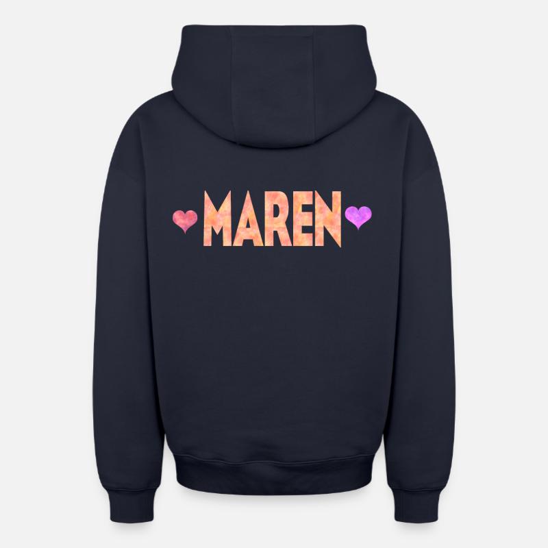 Maren - Sweat à capuche unisexe zippé oversize épais SPREAD - bleu marine