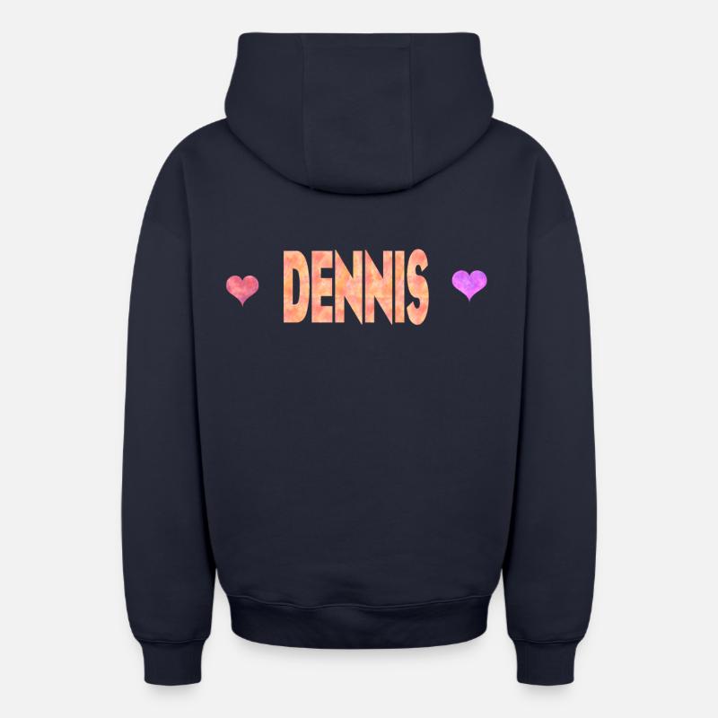Dennis - Sweat à capuche unisexe zippé oversize épais SPREAD - bleu marine