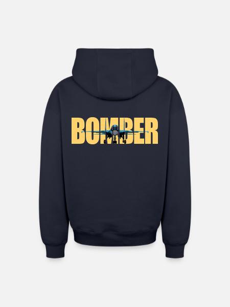 Bomber Su-34 - Oversized Heavyweight Unisex Zip Hoodie - navy