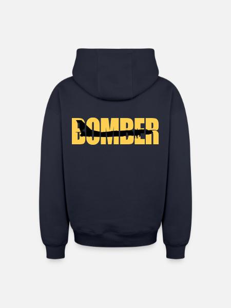 Bomber Tu-95 - Oversized Heavyweight Unisex Zip Hoodie - navy