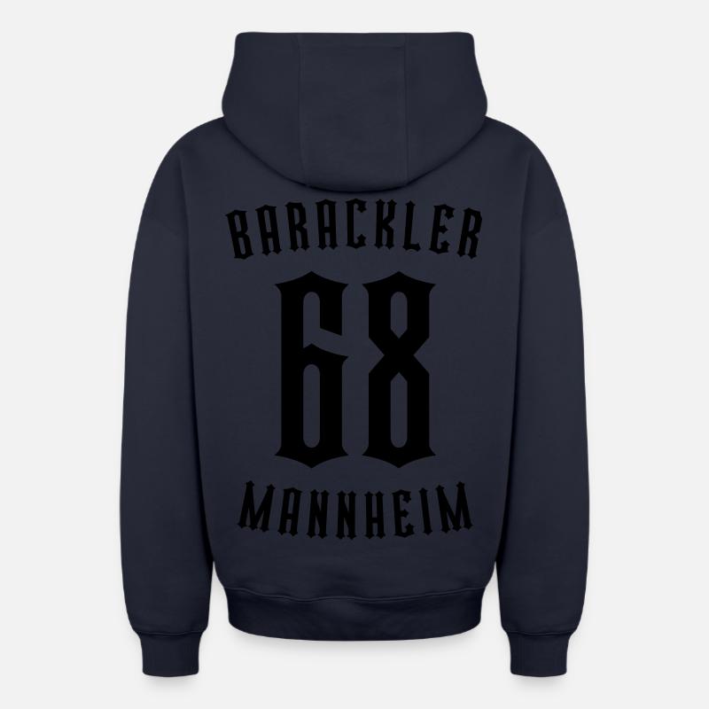 Barackler 68 Mannheim - Sweat à capuche unisexe zippé oversize épais SPREAD - bleu marine