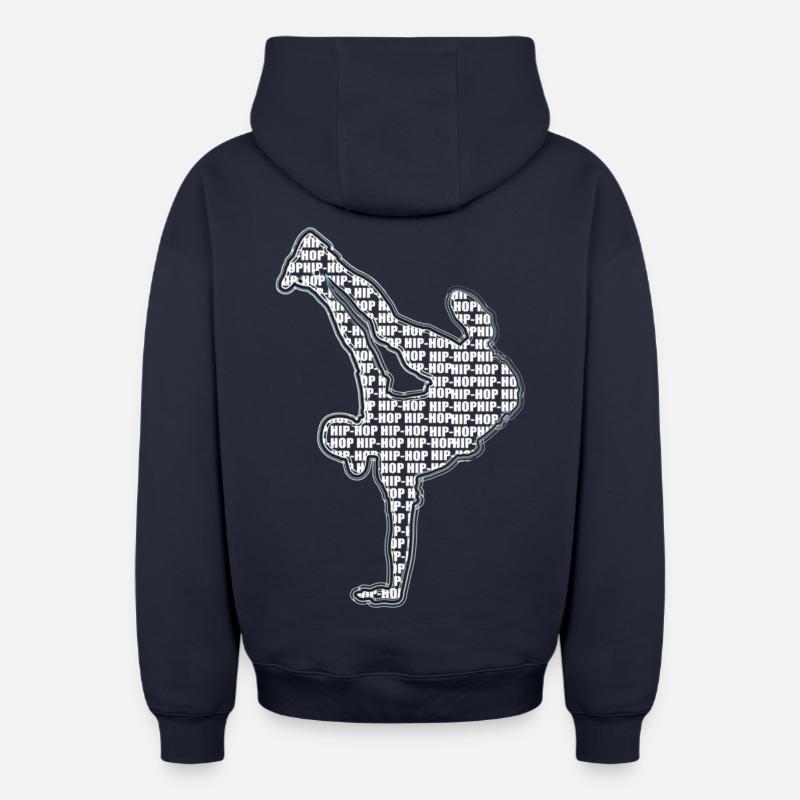Breakdance - Sweat à capuche unisexe zippé oversize épais SPREAD - bleu marine