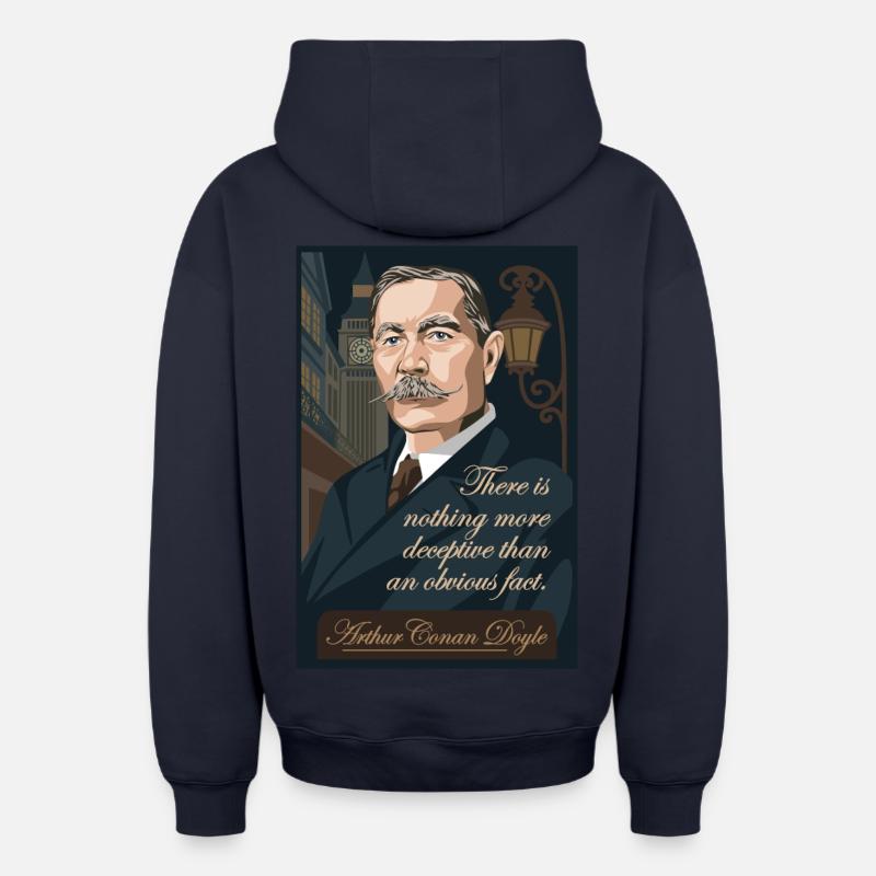 Arthur Conan Doyle - Sweat à capuche unisexe zippé oversize épais SPREAD - bleu marine