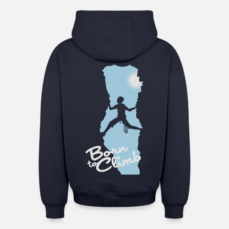 Escalade flex - Sweat à capuche unisexe zippé oversize épais SPREAD - bleu marine