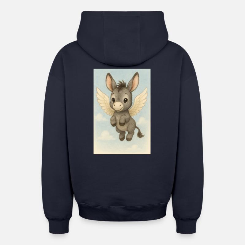 Mouche - Sweat à capuche unisexe zippé oversize épais SPREAD - bleu marine