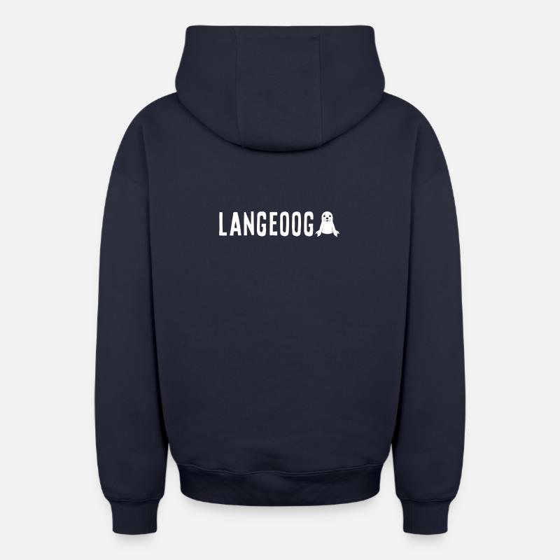 Phoque Langeoog - Sweat à capuche unisexe zippé oversize épais SPREAD - bleu marine