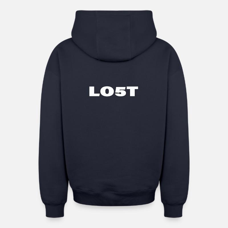 LO5T - Sweat à capuche unisexe zippé oversize épais SPREAD - bleu marine