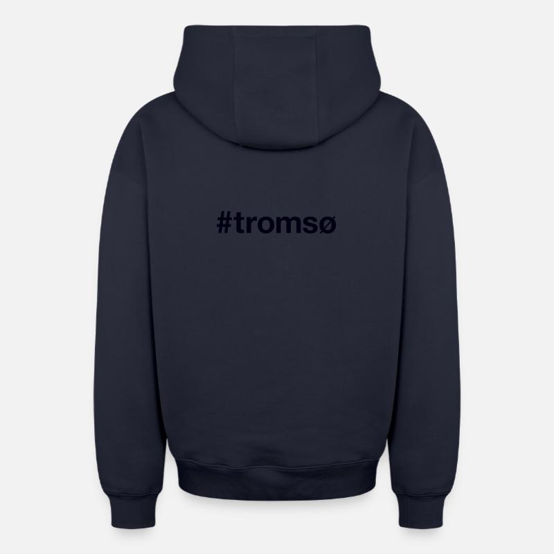 Tromsø Norge, Norvège - Sweat à capuche unisexe zippé oversize épais SPREAD - bleu marine