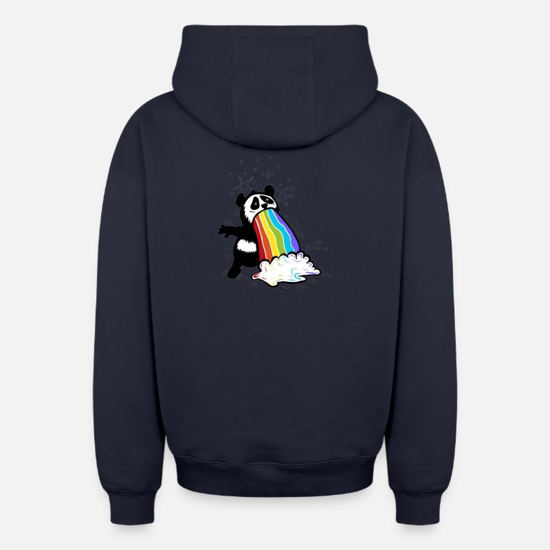 Panda_kotzt - Sweat à capuche unisexe zippé oversize épais SPREAD - bleu marine
