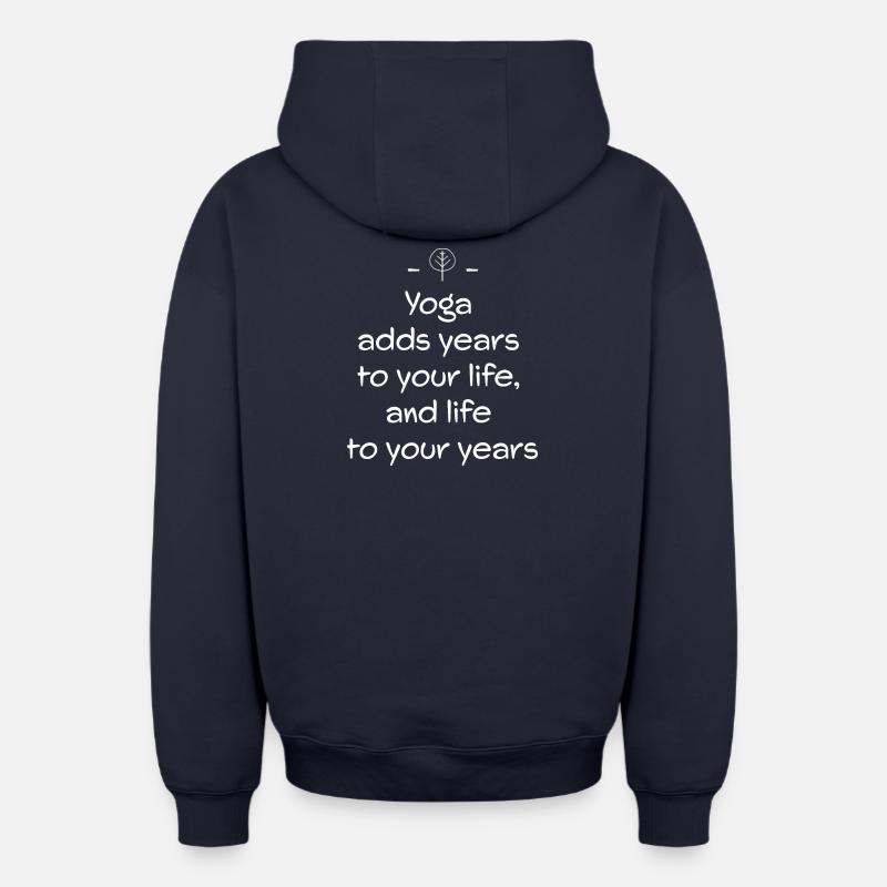 Yoga - Sweat à capuche unisexe zippé oversize épais SPREAD - bleu marine