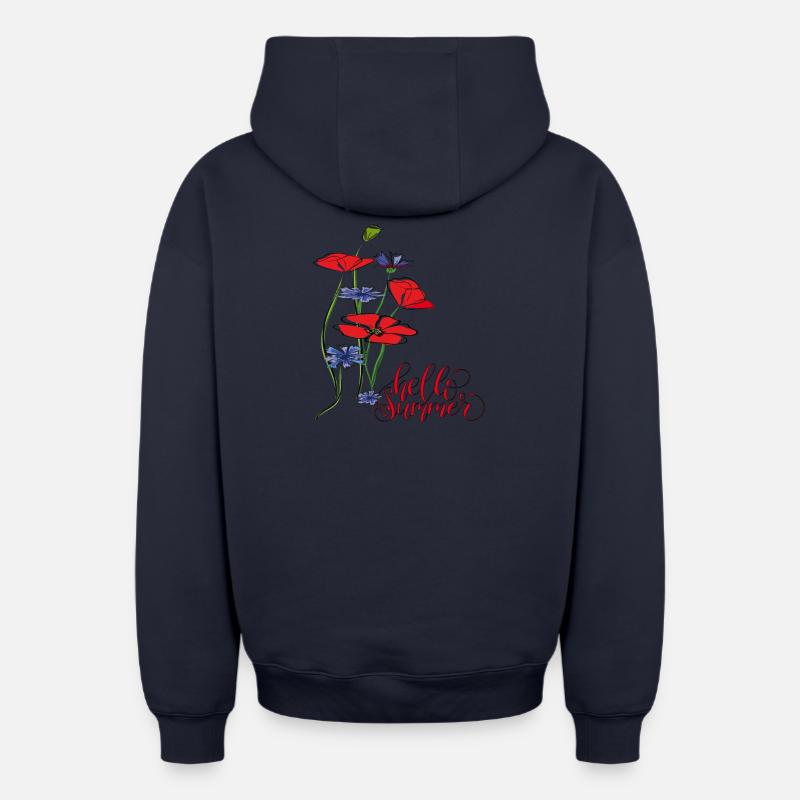 bonjour l’été - Sweat à capuche unisexe zippé oversize épais SPREAD - bleu marine