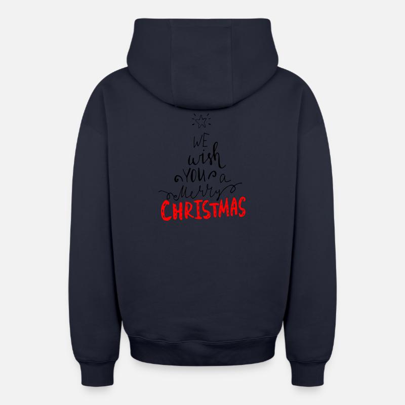 Joyeux Noël - Sweat à capuche unisexe zippé oversize épais SPREAD - bleu marine