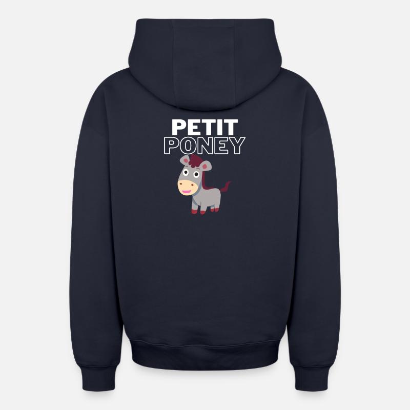 Petit poney - Sweat à capuche unisexe zippé oversize épais SPREAD - bleu marine