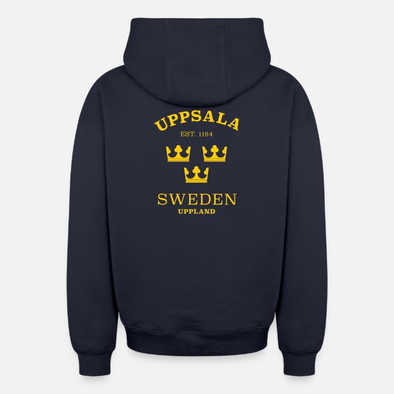 Uppsala, Suède, Suède - Sweat à capuche unisexe zippé oversize épais SPREAD - bleu marine