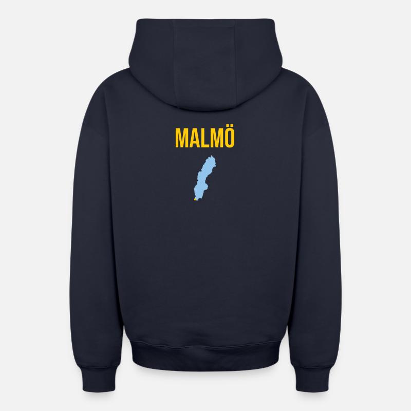 Malmö - Sweat à capuche unisexe zippé oversize épais SPREAD - bleu marine