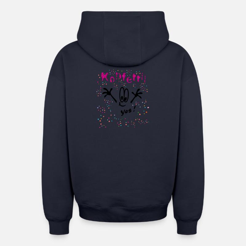 Konfetti Karneval Comic - Oversized Heavyweight Unisex Zip Hoodie - Navy