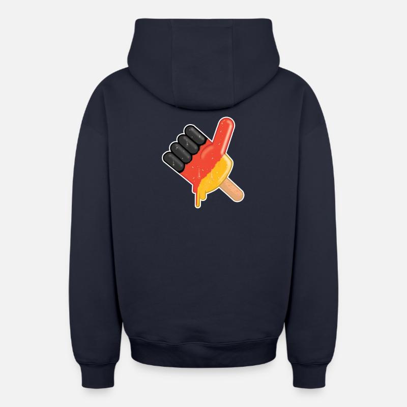 popsicles Finger "comme" l'Allemagne - Sweat à capuche unisexe zippé oversize épais SPREAD - bleu marine