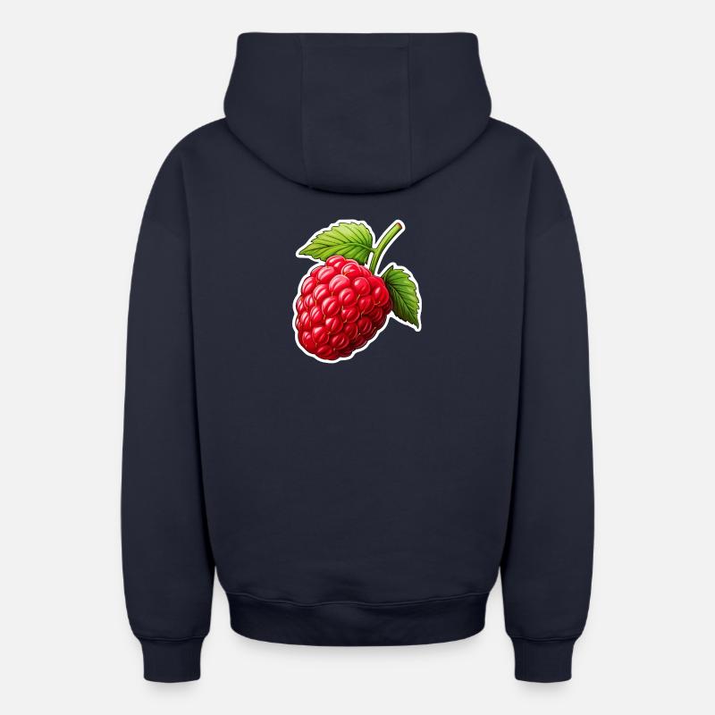 Raspberry single - Oversized Heavyweight Unisex Zip Hoodie - navy