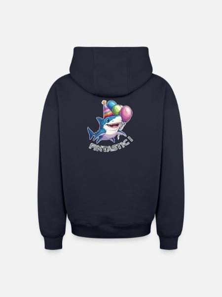 Jaw-some Celebration - Oversized Heavyweight Unisex Zip Hoodie - navy