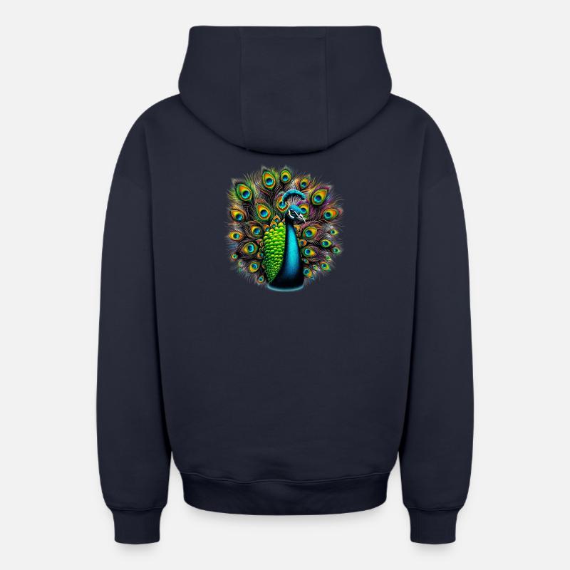 Paon - Sweat à capuche unisexe zippé oversize épais SPREAD - bleu marine