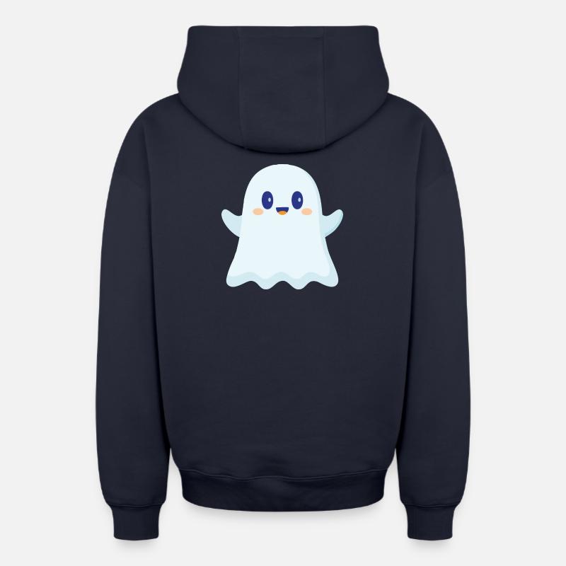 fantôme mignon - Sweat à capuche unisexe zippé oversize épais SPREAD - bleu marine