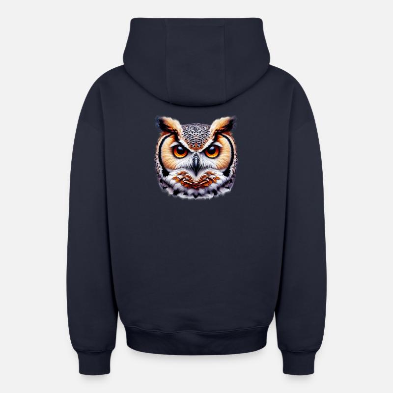 Eule - Oversized Heavyweight Unisex Zip Hoodie - Navy