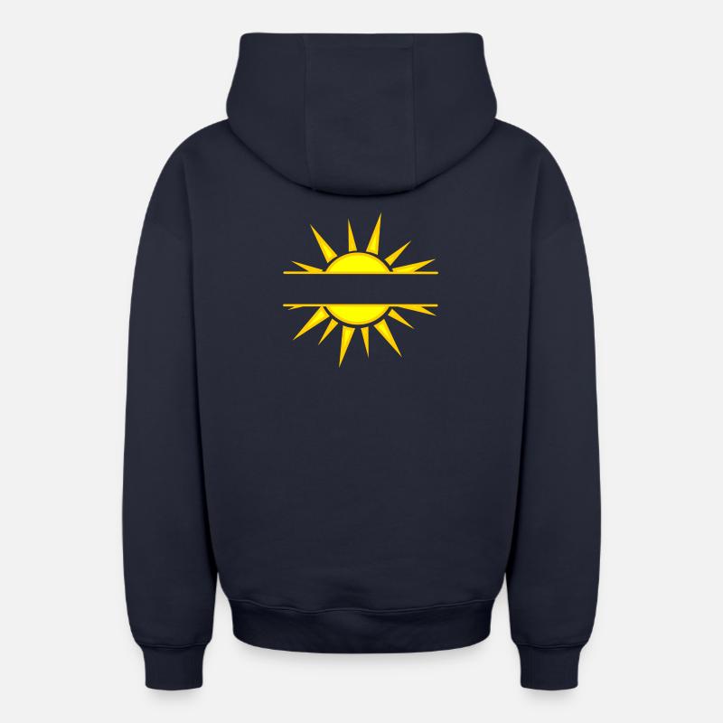 Bannière de texte Sunshine - Sweat à capuche unisexe zippé oversize épais SPREAD - bleu marine