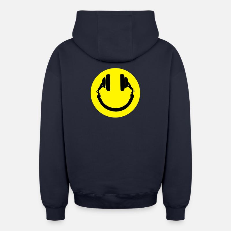 Smiley casque - Sweat à capuche unisexe zippé oversize épais SPREAD - bleu marine