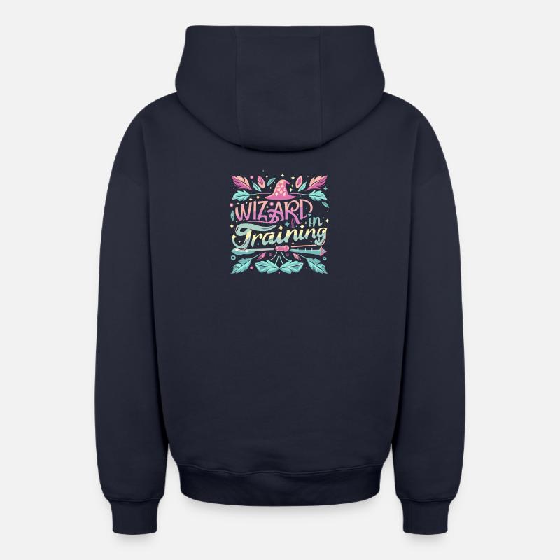 Sorcier en formation - Sweat à capuche unisexe zippé oversize épais SPREAD - bleu marine