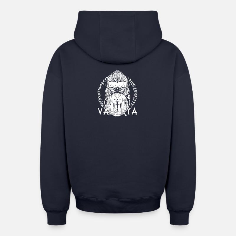 Valkyrie - Sweat à capuche unisexe zippé oversize épais SPREAD - bleu marine