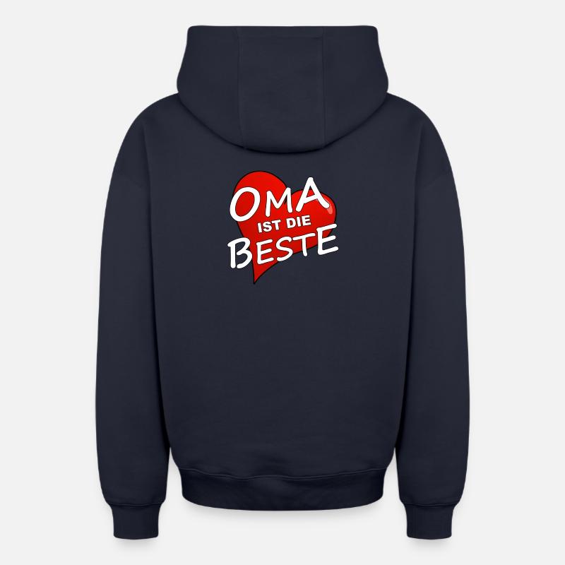 GRAND-MÈRE EST LA MEILLEURE - Sweat à capuche unisexe zippé oversize épais SPREAD - bleu marine