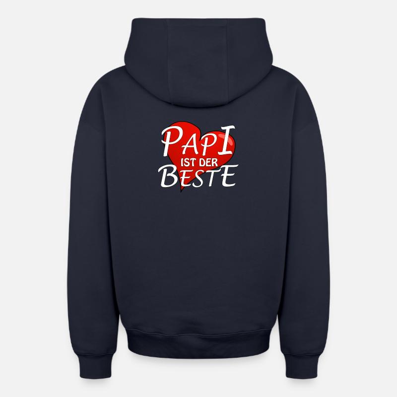 PAPI IST DER BESTE - Oversized Heavyweight Unisex Zip Hoodie - Navy