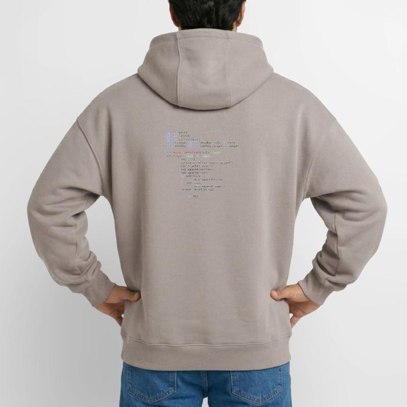 Python Make Coffee Function Oversized Heavyweight Unisex Zip Hoodie