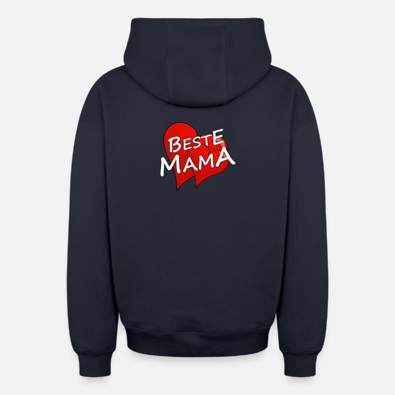 Meilleure maman - Sweat à capuche unisexe zippé oversize épais SPREAD - bleu marine