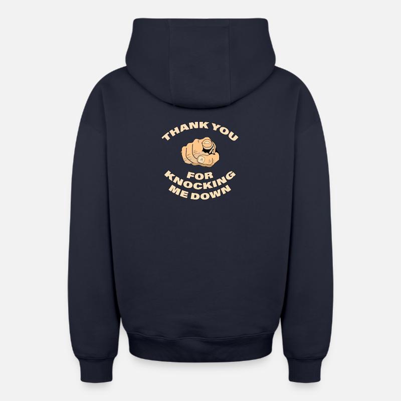 Merci - Sweat à capuche unisexe zippé oversize épais SPREAD - bleu marine