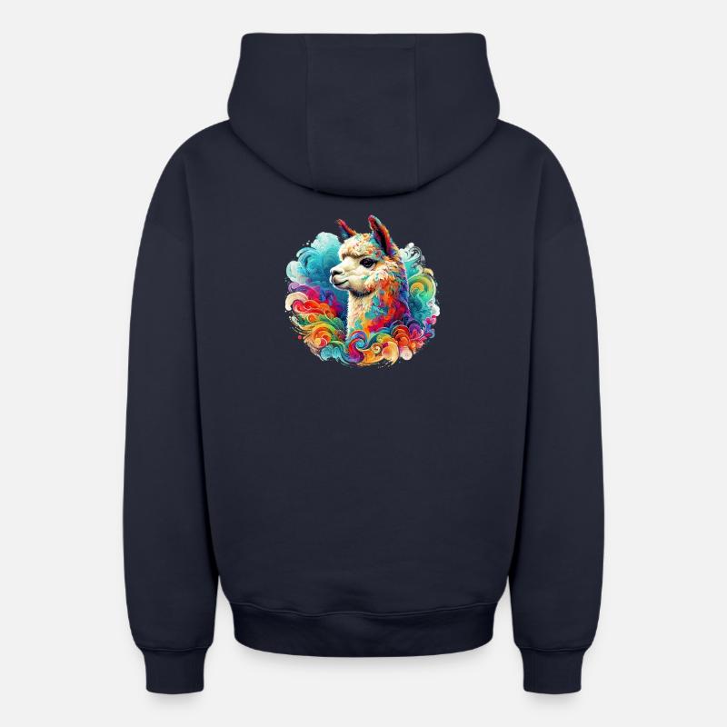Alpaga - Sweat à capuche unisexe zippé oversize épais SPREAD - bleu marine