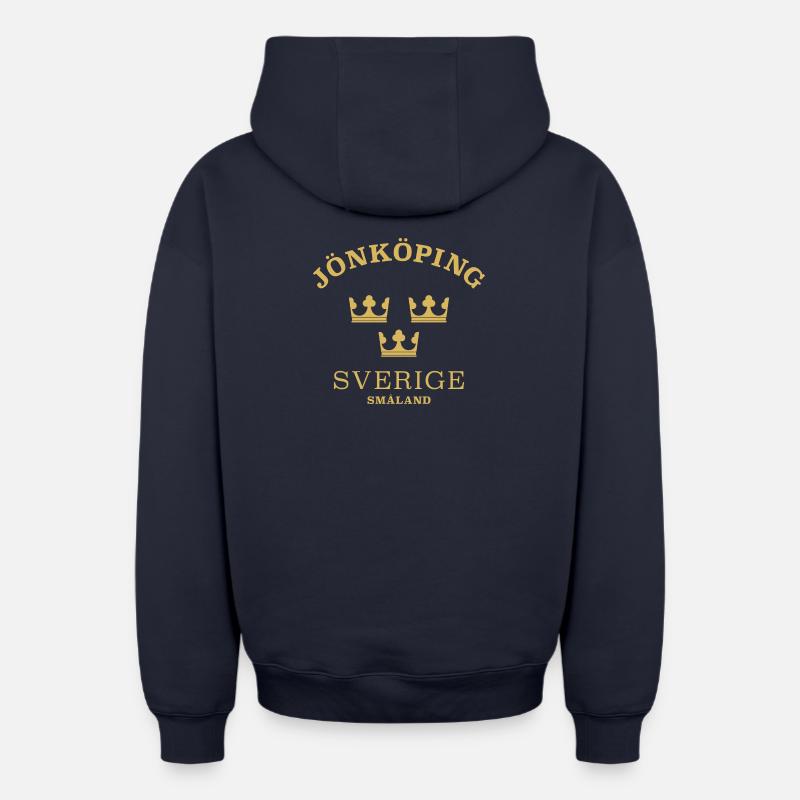Jönköping, Sverige, Suède - Sweat à capuche unisexe zippé oversize épais SPREAD - bleu marine