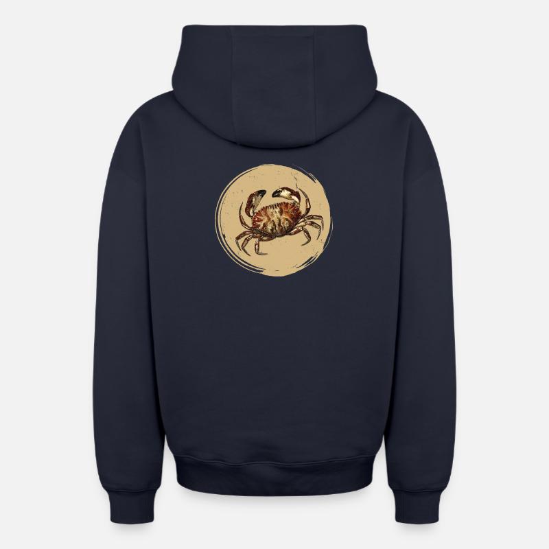 Crabe - Sweat à capuche unisexe zippé oversize épais SPREAD - bleu marine