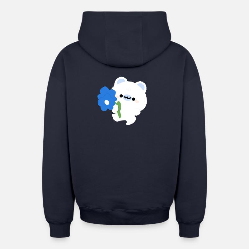 Romantischer Eisbär - Oversized Heavyweight Unisex Zip Hoodie - Navy