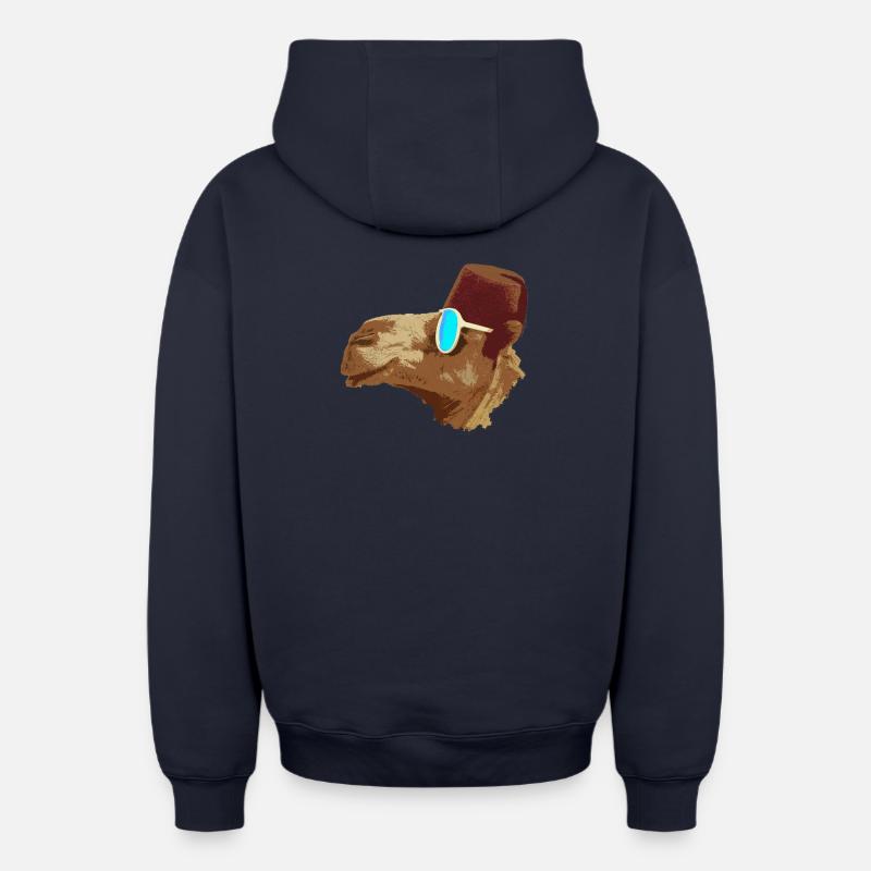 Camel Cool - Sweat à capuche unisexe zippé oversize épais SPREAD - bleu marine
