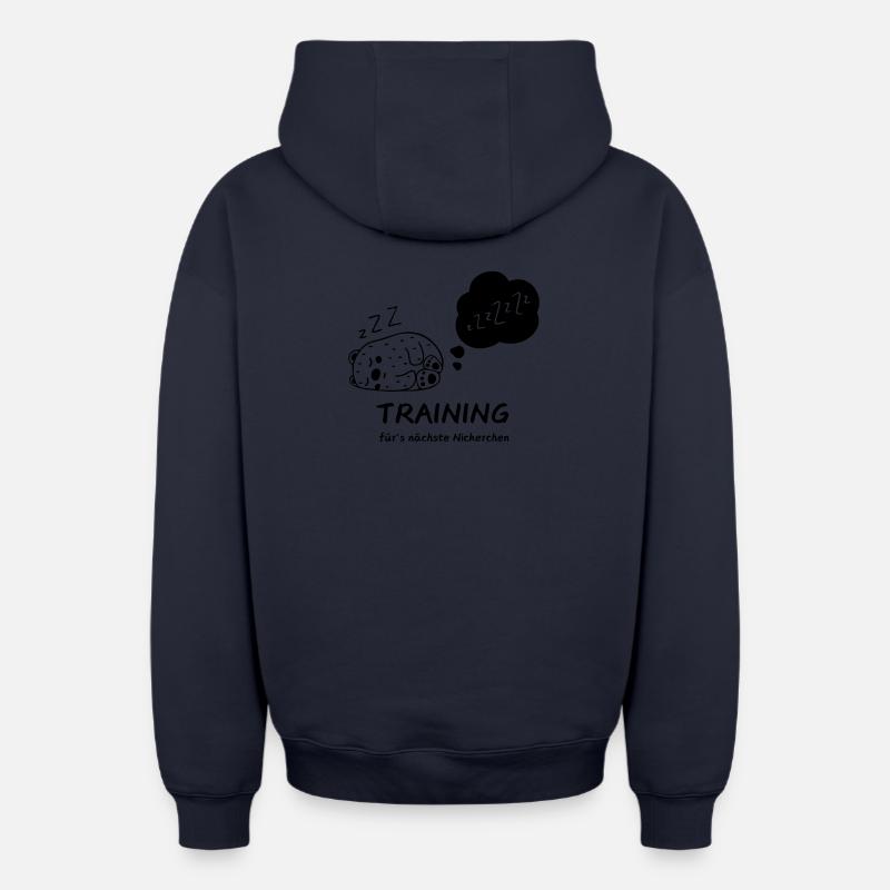 Training fürs Nickerchen - Oversized Heavyweight Unisex Zip Hoodie - Navy