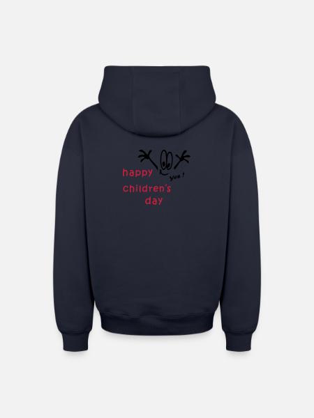 Children's Day, Children's Day - Oversized Heavyweight Unisex Zip Hoodie - navy