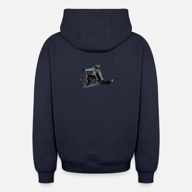 Planche à neige - Sweat à capuche unisexe zippé oversize épais SPREAD - bleu marine
