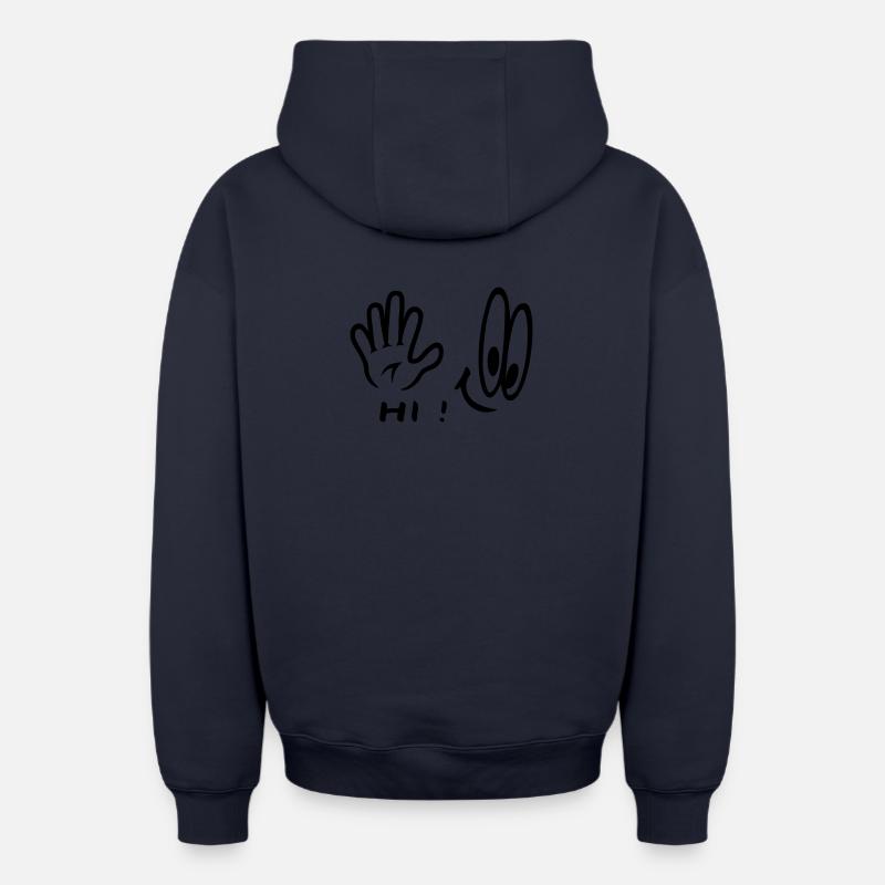 The Hand - Sweat à capuche unisexe zippé oversize épais SPREAD - bleu marine