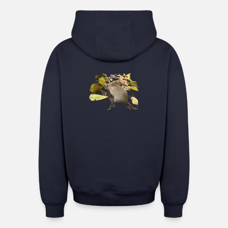 Souris dans le feuillage - Sweat à capuche unisexe zippé oversize épais SPREAD - bleu marine